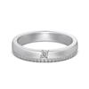 Anillo de San Valentín en plata de ley 925 para mujer, con diseño de alambre esmerilado, sencillo, combinable con circonitas microincrustadas.