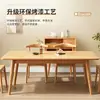 Mesa de comedor de madera maciza, pequeña, ligera, de lujo, moderna, sencilla, con combinación de escritorio y silla, mesa de comedor rectangular