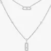 Comércio Exterior Transfronteiriço para broches com zircônia microincrustada colar de camada dupla feminino versátil para usar em camadas nicho moda joias de alta qualidade