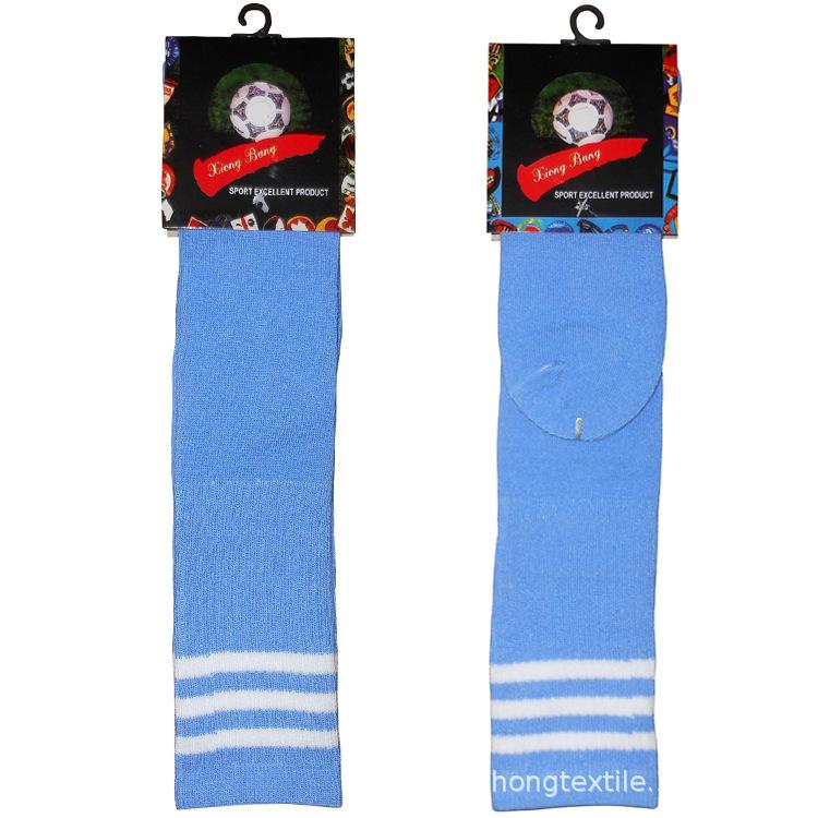 蓝色白横条足球袜(1)
