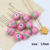 Amor Estrela de Cinco Pontas Lua Estampa Colorida Contas Redondas DIY Corrente para Celular Chaveiro Cordão para Joias Conta Solta Material para Caneta