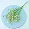 Ramo de flores artificiales de simulación aliento de bebé blanco flor de estrella flor para sostener por la novia flor de seda artificial de plástico flor de planta acuática de 7 colores Orquídea Tigre