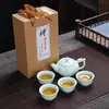 Juego de Té de Viaje Celadón Regalo de Negocios Regalo para Evento de Inauguración Juego de Bandeja de Té con Tetera Xishi Juego de Té Celadón