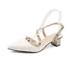 Sandalias de cuña con punta para mujer, nueva colección de verano 2026, sandalias de punta cerrada sin talón de moda con una estética de alta gama