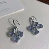 Pendientes de Flor de Circonita con Perlas de Aguja Plateada Estilo Francés Elegantes Suaves Moda Pendientes para el Trabajo Pendientes Ligeros de Lujo de Alta Gama para Mujer