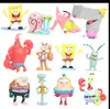 Serie Bob Esponja Manualidades de Resina Simulada Dibujos Animados Anime Decoración de Acuario Adorno para Pecera