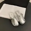 Zapatillas de Casa Baotou para Mujer Verano Nuevo Estilo Calzado Exterior Suela Plana Zapato Mula Slip-On Persona Perezosa Estilo Vacaciones Sandalias Caladas