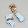 Estoque Transfronteiriço Mini Método Luta de Cachorros Chaveiro Desenho Animado Pingente de Cachorrinho de Couro Chaveiro de Carro Acessórios para Capa de Celular