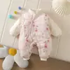 Enterizo de Algodón Delgado con Forro Polar de Invierno para Bebé e Infantil, Manga Larga, Estilo Chino, Ropa Exterior Nueva de Estilo Chino, Mono de Moda