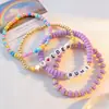 Pulsera Popular Transfronteriza de Arcilla Suave de Colores con Cuentas Chapadas en Cobre Dorado, Pulsera de Estrella, Conjunto de Pulseras Apilables de Cazador de Demonios