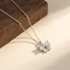 Collar de Plata de Ley 999 con Lazo de Zirconia Cadena para Clavícula de Chica Dulce con Temperamento Lujo Ligero Gama Alta Versátil Colgante de Instagram