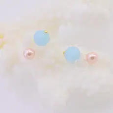 韩版新款时尚流行款DIY饰品配件 无耳洞水晶珠树脂耳夹 珍珠耳夹