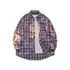 Otoño e Invierno 2024 Nueva Camisa a Cuadros Moda Masculina Marca de Moda Tendencia Top Casual Chaqueta Cárdigan Hombres Una Pieza Cabello