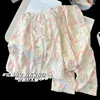 Pijama para Niña Estilo Dulce de Princesa 2026 Nuevo Primavera/Otoño Delgado Manga Larga Dibujos Animados Conjunto de Ropa para el Hogar Infantil