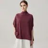 Chaleco de Cachemira con Cuello de Chimenea para Mujer, Chal de Cachemira Versátil sin Mangas de Color Sólido, Suéter de Punto con Mangas de Murciélago, Nuevo Top de Otoño