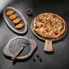 Bandeja de Melamina para Assar com Alça, Prato Raso, Prato Ocidental para Bife, Assadeira de Pizza, Prato Raso Comercial
