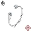 Anillo Abierto de Plata de Ley S925 Aifula Moda para el Trabajo Moissanita Anillo Ajustable Anillo al por Mayor Joyería para Manos