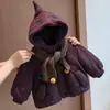 Chaqueta de Algodón con Forro Polar para Niña Invierno 2026 Nueva Elegante con Lunares con Capucha Manga Larga Abrigo de Algodón Chaqueta Engrosada para Bebé Niña Moderna