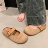 Sapatos Meio Chinelo Bocken Baotou Retrô de Sola Grossa Respirável Feminino para Uso Externo 2025 Novo Primavera e Verão Sandálias Muller Slip-on