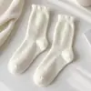 Meias de pelúcia femininas, espessadas para outono e inverno, meias quentes de lã australiana, meias para casa e para dormir, meias para o resguardo pós-parto, meias quentes de inverno para o chão