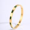 Pulsera de Acero de Titanio con Circonita Cuadrada, Pulsera de Lujo Ligero para Mujer con un Toque de Alta Gama, Pulsera de Joyería de Nicho de Moda Transfronteriza