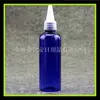 Frasco azul de 100ml com bico fino instrumento de reposição de água garrafa de água 100ml sub-frasco frasco de pasta de cor frasco com tampa de ponta para tinta