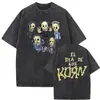 Camiseta Masculina Korn Ftl 25 Follow the Leader Estampada Frente e Verso Rock Gothic Casual Oversized Masculina