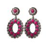 Pendientes de turquesa con flores huecas transfronterizas, pendientes de industria pesada de estilo nacional retro de alta calidad, joyería exagerada para banquetes de mujer
