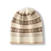 Nuevo Gorro de Cachemir Tejido para Mujer Otoño/Invierno 2024, Gorro de Moda Grueso Cálido Jacquard, Gorro de Cachemir de Bloques de Color, Versátil