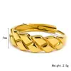 Estilo INS transfronterizo lujo ligero alta calidad variedad anillo abierto de acero de titanio femenino nicho temperamento anillo chapado en oro ajustable