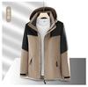 Mesmo estilo 2024 Novo casaco outono e inverno corta-vento outdoor masculino e feminino três em um destacável forrado com lã grosso moda