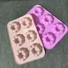 Em Estoque Molde de Donut de Silicone com 6 Peças Molde de Chocolate de Silicone Molde para Bolo de Abóbora Feito à Mão DIY Bolo de Arroz