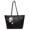 Bolsa grande capacidade transfronteiriça Yaozi 2026 nova moda outono/inverno feminina, bolsa tote texturizada para trabalho e deslocamento, bolsa de ombro