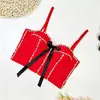 Body moldeador con pedrería en forma de pajarita con diseño francés, top de discoteca de nicho, corsé de hueso de pez con cuentas de moda para mujer