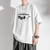 Camiseta de Manga Corta Versátil Estilo Pareja Estilo Hong Kong para Hombre Verano 2026 Ropa Impresa de Seda de Hielo Holgada Fresca con Cuello Redondo para Hombre