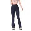 Pantalones Deportivos Color Nude de Alta Elasticidad Pantalones de Yoga Acampanados Adelgazantes de Cintura Alta Levantamiento de Glúteos Fitness Largos Casuales