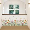 Br3979M Acuarela Fresca Estilo Pastoral Arbusto de Flores Mariposa Libélula Adhesivo de Pared Autoadhesivo Pegatina Decorativa de Pared para Línea de Pie