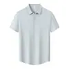 Camiseta sin costuras de fibra de bambú con sensación de hielo 40D 185G, ropa de trabajo transpirable y cómoda, camisa cultural unisex con cuello