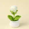 Producto Terminado: Planta de Girasol Tejida a Crochet Hecha a Mano Transfronteriza, Adorno de Flor Artificial de Escritorio, Regalo del Día del Maestro