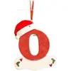 Iniciales Navideñas con Decoración de Letra de Gorro Rojo, Decoración Colgante Navideña DIY, Colgante Personalizado Regalos