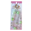 Cadena para colgar funda de teléfono de vidrio con cuentas de flor de borla, colgante de cristal exquisito, accesorio para bolso, adorno de cordón para llave de coche