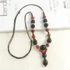 Accesorios de Cerámica con Estilo Étnico Vintage para Mujer, Accesorios de Ropa de Viaje con Nuevo Estilo Chino, Cadena Versátil de Suéter de Nicho