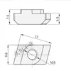 Ahg21-Ahc21/23/31-206-308-408-4010-M4/5-Inserto para Perfil de Aluminio-Tipo Tuerca Diamante