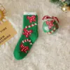Meias de Natal de cano médio Árvore de Natal meias de cano médio Papai Noel alce velo coral meias de Natal atacado transfronteiriço