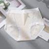 Ropa Interior de Algodón Colorido para Mujer Talla Grande de Cintura Alta con Encaje, Algodón Puro, Clase A, para Mujeres Talla Grande, 100 kg, Tiro Extra Largo, Antibacteriana, Calzones