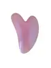 Massageador rolante rosa em formato de coração de cristal, placa gua sha rosa em formato de coração de cristal, placa de beleza facial, massageador rolante de cabeça dupla