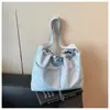 2026 Nova Bolsa Transversal Grande Capacidade Trabalho Deslocamento Bolsa de Tecido Fechamento por Cordão Bolsa de Ombro Único Bolsa Tote Bolsa Casual Feminina