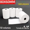 Papel Térmico para Recibo 80X60 Cozinha Supermercado Papel para Recibo 80*60 Papel de Impressão Máquina Registradora de Recibos Universal