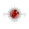 Douyin Mais Vendido Anel de Dedo Flor de Girassol com Pedra Colorida Corte Rosa Diamante de Alto Carbono Super Brilhante Banhado a Ouro Real Transmissão ao Vivo Dropshipping