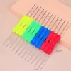 Aguja para Cuentas Aguja de Coser a Mano Aguja Fina Larga con Abertura Herramienta Guía Hilo para Enhebrar Pulsera Collar